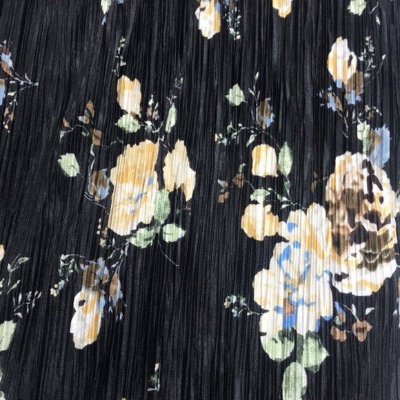 Everleigh Floral Plisse Satin Midi Skirt - Picture 5 of 5